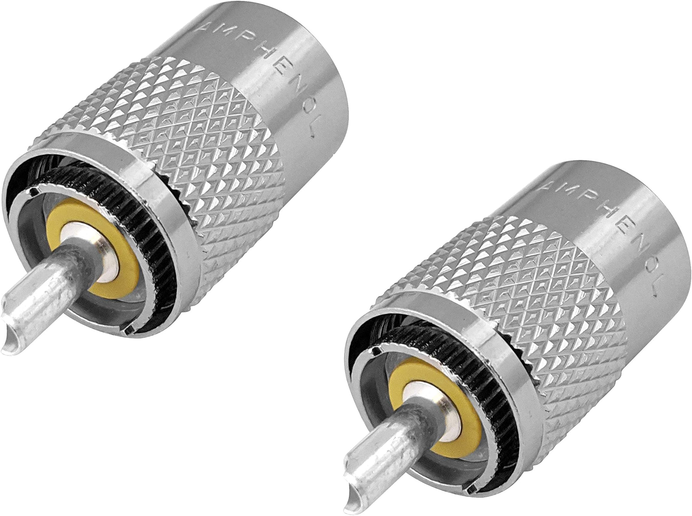 PL259 Coax Connectors Male UHF Solder Plug 83-1SP-15RFX (2 Pack)