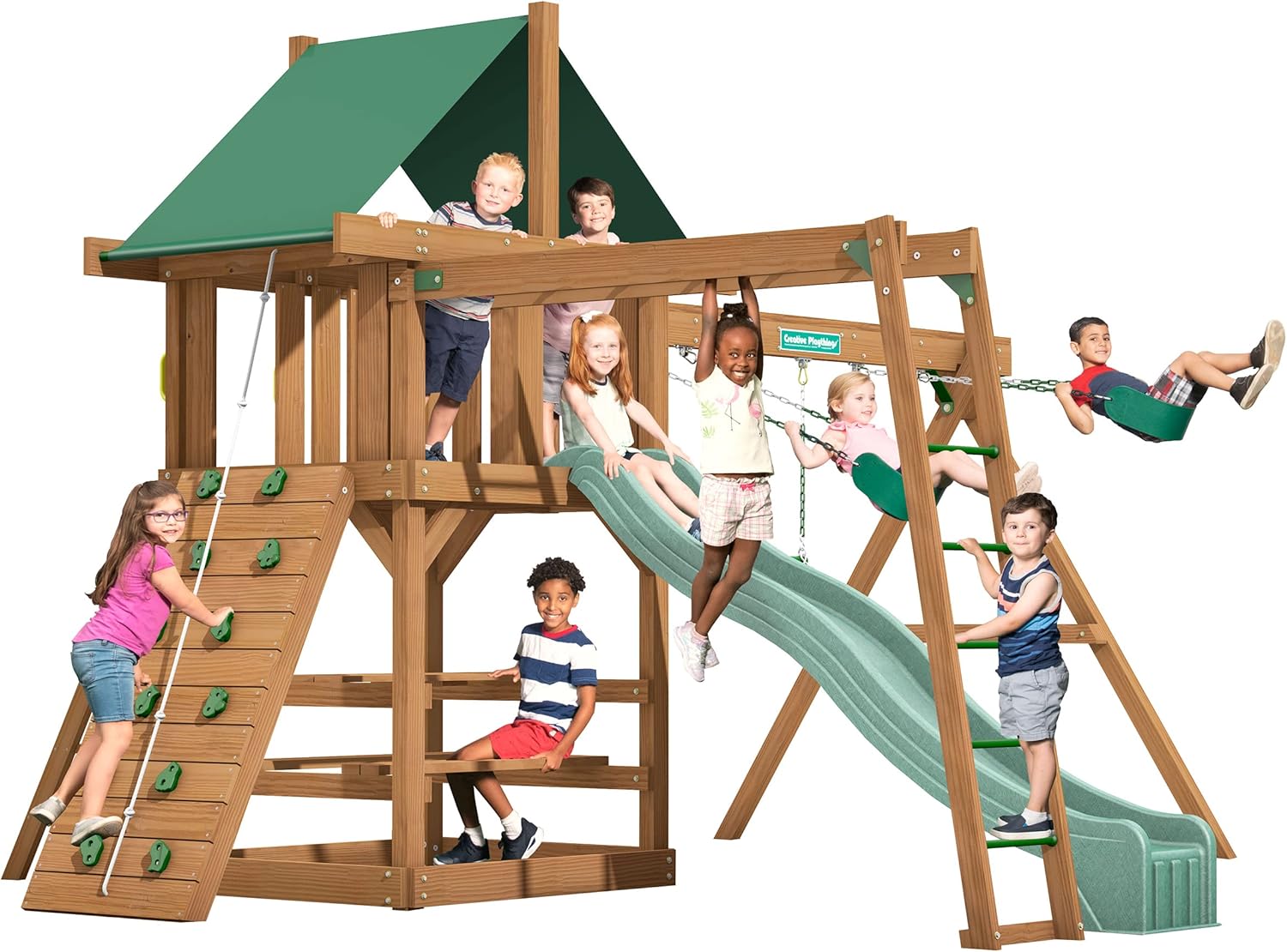 Creative Playthings Clayton Pack 2 Wooden Swing Set (Made