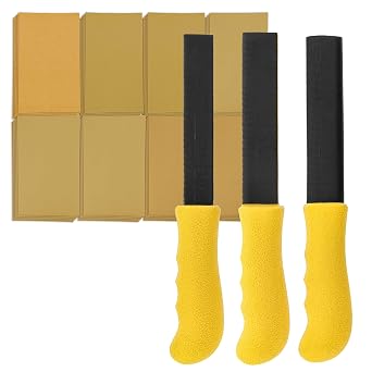 Dura-Gold Set of 3 Contour Hand Sanding File Block Sticks with 40 Sheet