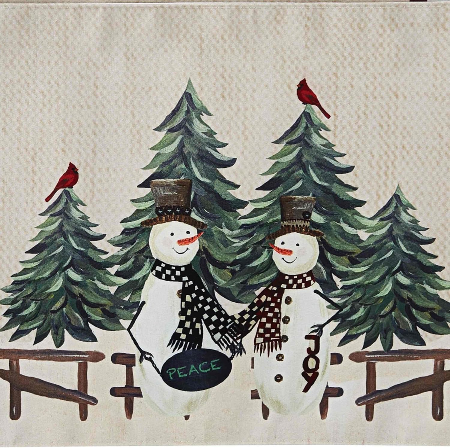 Avanti Linens - Placemats, Winter Inspired Tabletop Accessories, Christmas Decorations, Set of 4 (Country Snowman Collection)