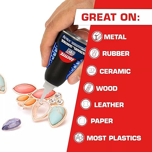 Miniatura 3 de Loctite Super Glue Ultra Gel Control, Transparente, Botella de 0.14 fl oz, 1 Paquete - Superpegamento para Plástico, Madera, Metal, Manualidades