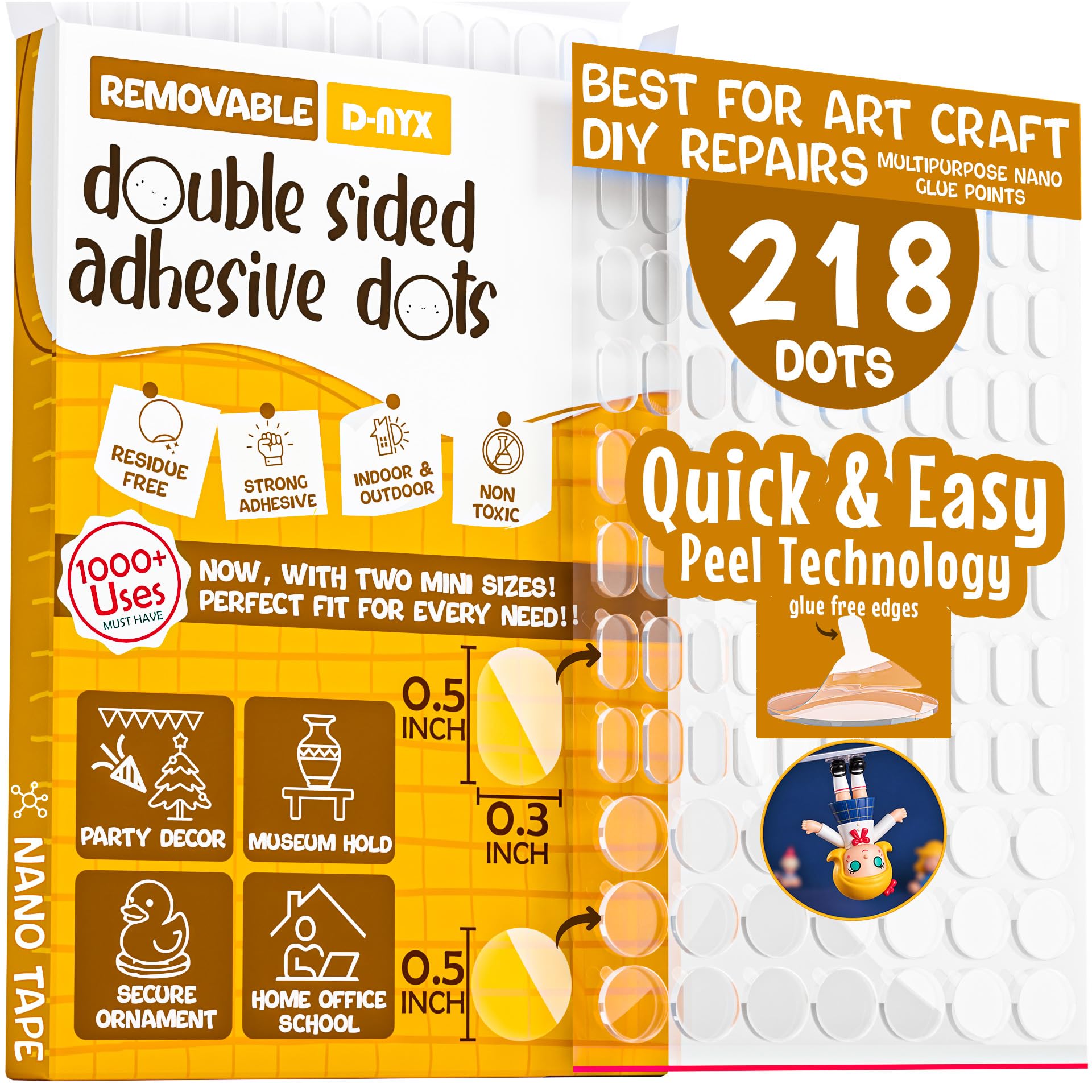 D-NYX Double Sided Tape Dots - Strong & Removable -11