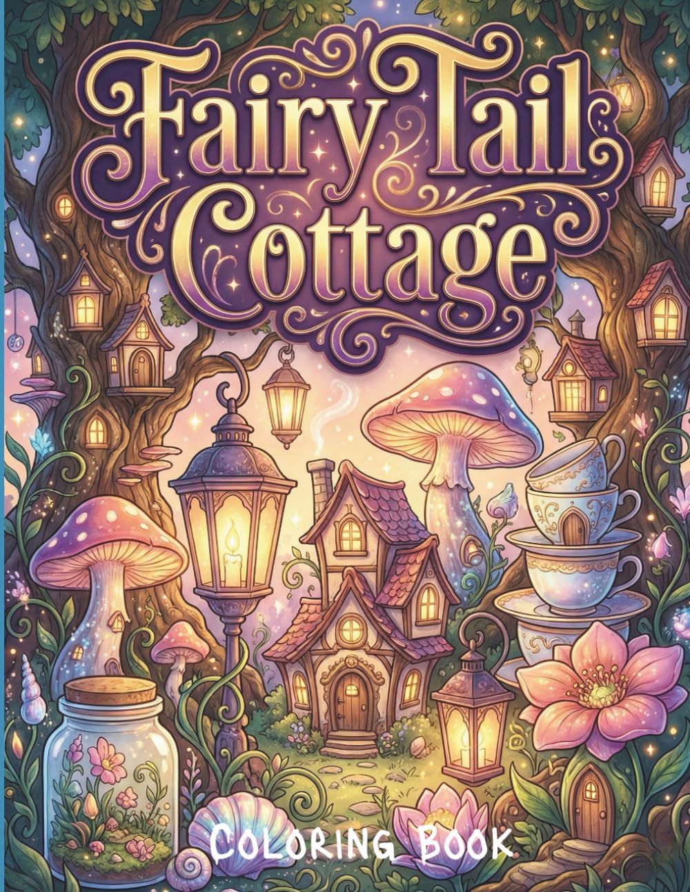 Fairy Tail Cottage Coloring Book: Whimsical Fantasy Architecture, Nature-Fused Homes & Stress Relief & Creative Escape /