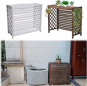 Outdoor Solid Wood Air Conditioner Rack Weerbestendige Air Conditioner Scherm Units Verbergen Air Conditioner Airconditioning Cover Voor Buiten Eenheid Decoratieve Privacy Screen Plantenstandaards (S Outdoor Solid Wood Air Conditioner Rack Weerbestendige Air Conditioner Scherm Units Verbergen Air Conditioner Airconditioning Cover Voor Buiten Eenheid Decoratieve Privacy Screen Plantenstandaards (S
