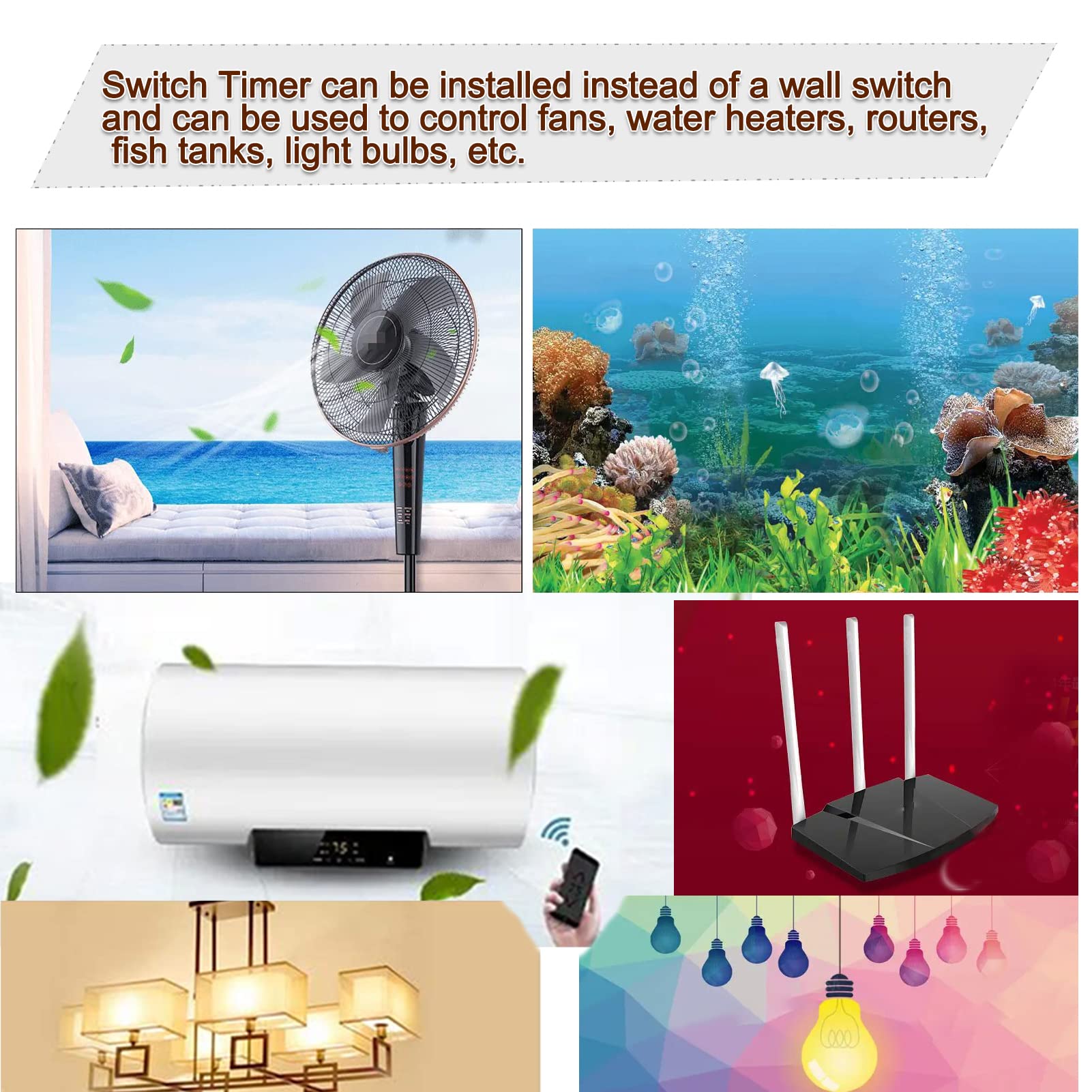 Interruttore di temporizzazione intelligente, 120 Minuti del timer Controllo Interruttore, intelligente meccanico per il conto alla rovescia per ventilatori, scaldabagni, lampadine 220V
