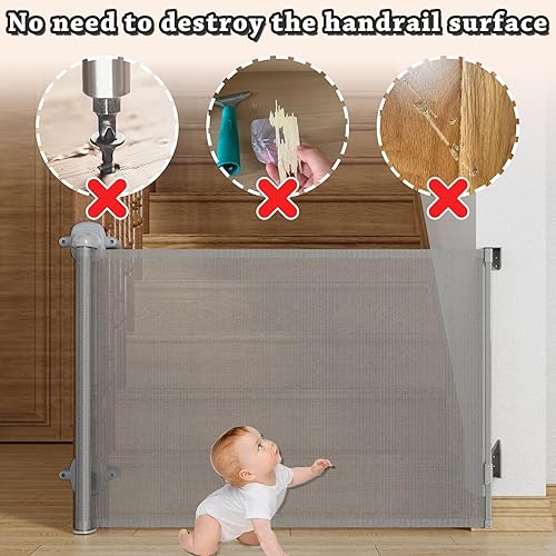 Miniatura 6 de 2 adaptadores de barandilla de escalera para puerta de bebé, se adapta a barandillas cuadradasredondas de 1.57 a 3.94 pulgadas de ancho, accesorios