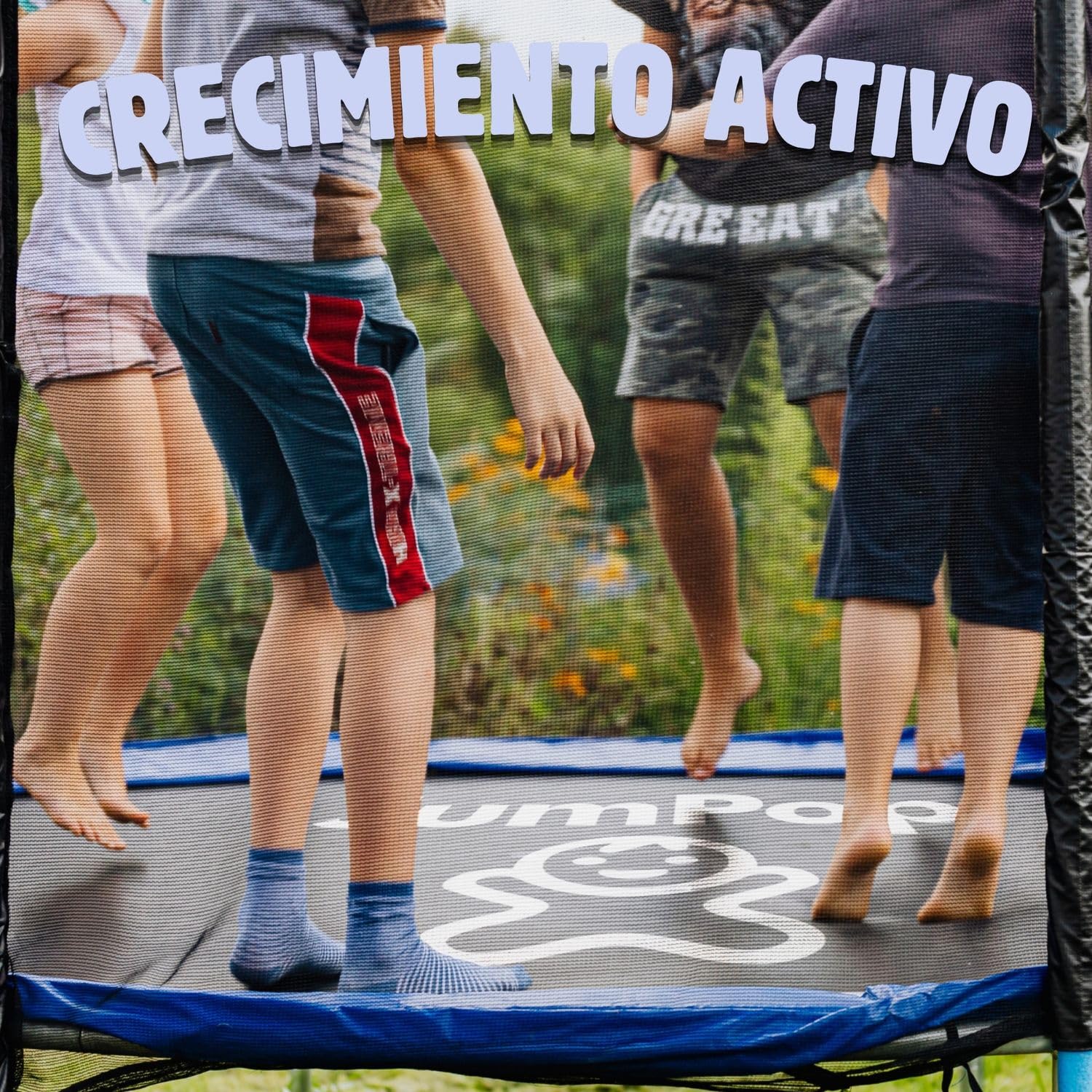 JumPop® Trampolines para Niños en 183/244/305cm con Tobogán de Regalo + Canasta y Pelota de Basket | Camas Elásticas para Niños Exteriores con Vídeo QR incluído de Montaje