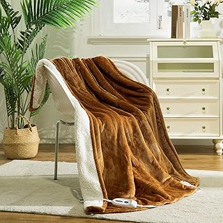 Gotcozy Heated Blanket Electric Throw 50''X60''- Soft Silky Plush Electric Blanket with 4 Heating Level & 3 Hour Auto Off ...