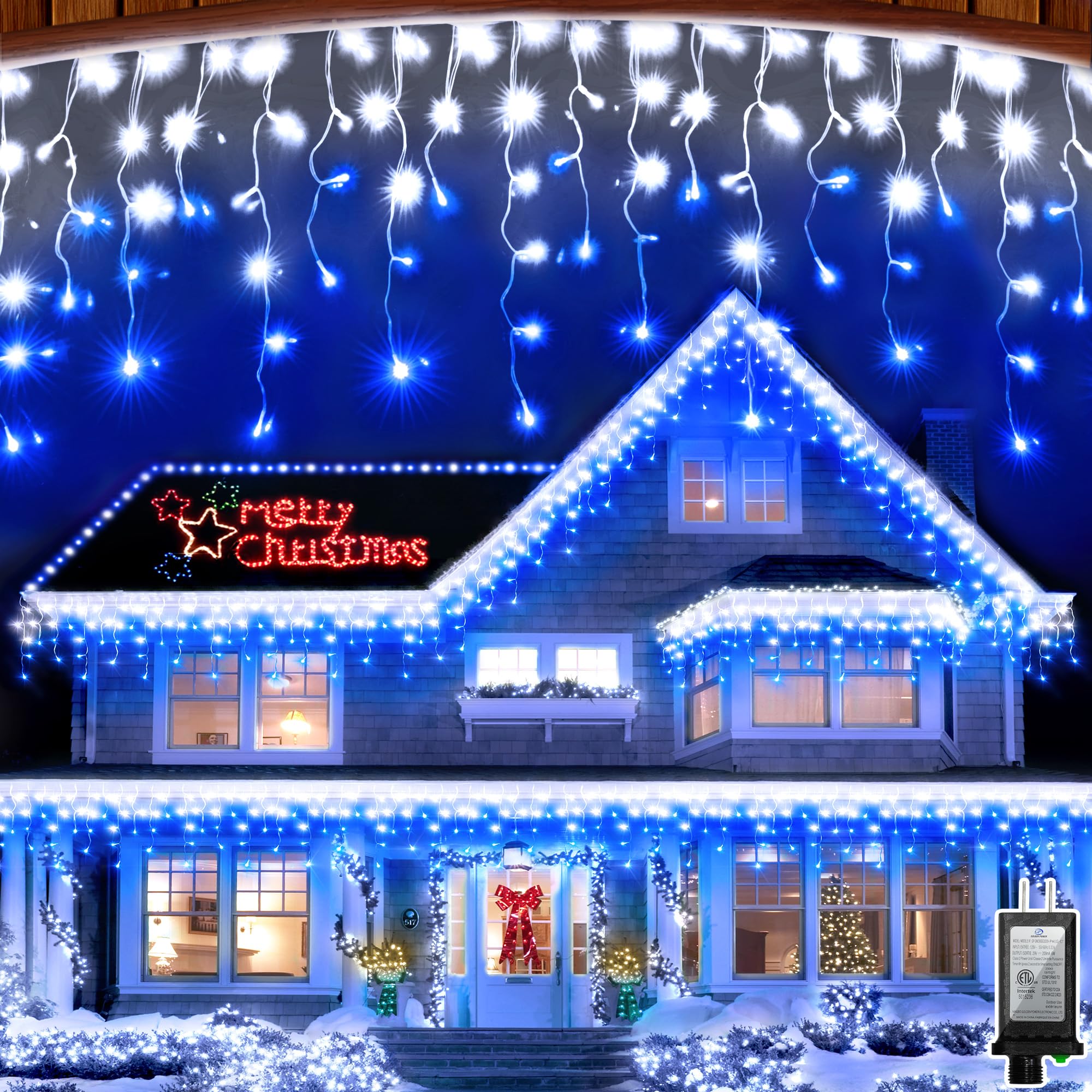 82FT 810 LED Outdoor Christmas Lights - 180 Ice Drops, 12 Pro Modes | with Timer Memory &…