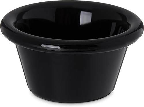 Carlisle FoodService Products Ramequín redondo de plástico, 2 onzas, negro