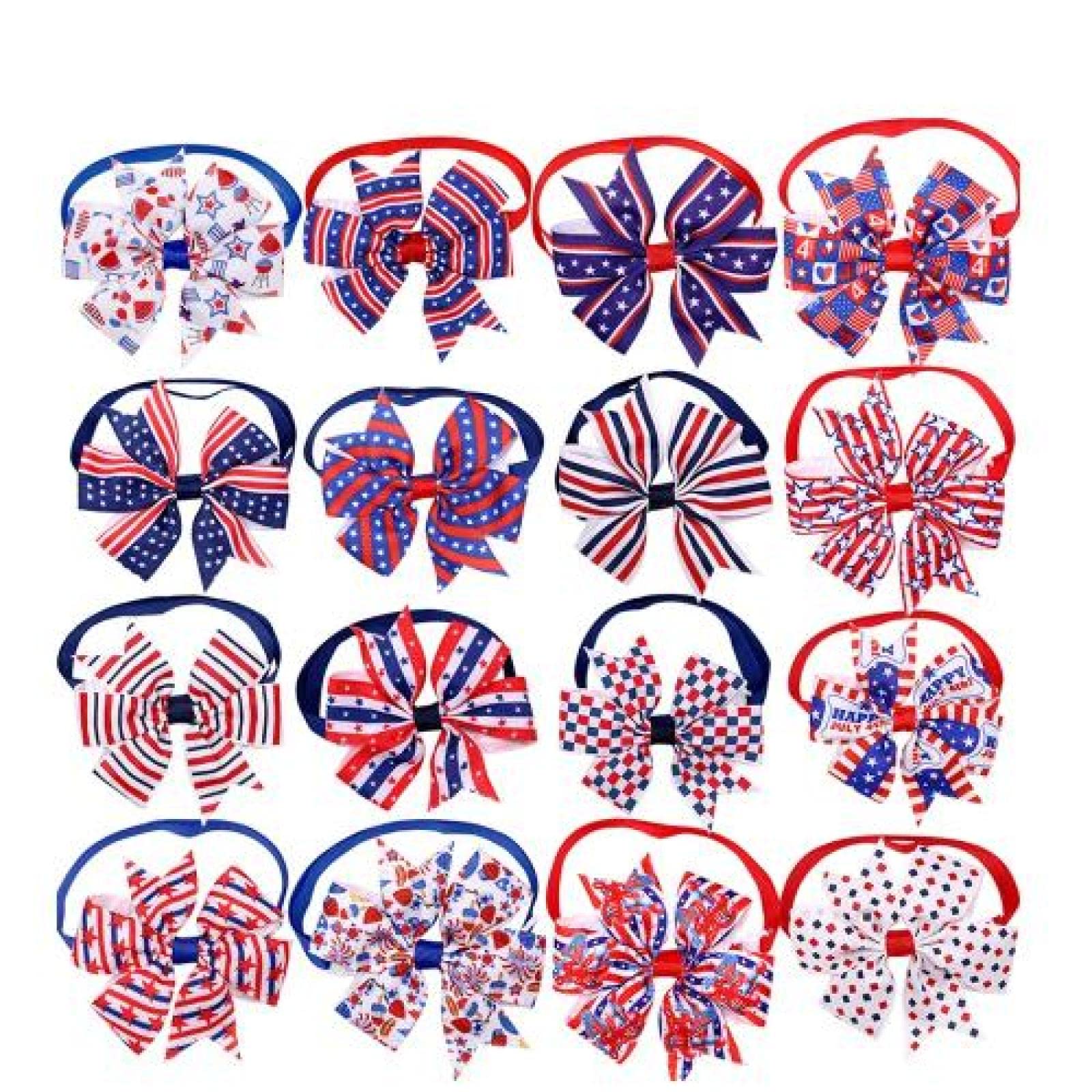 Lot de 50 bandanas pour chien - Nœuds pour poils de chien - Grandes cravates - Accessoires pour cheveux de chien - Nœud papillon D
