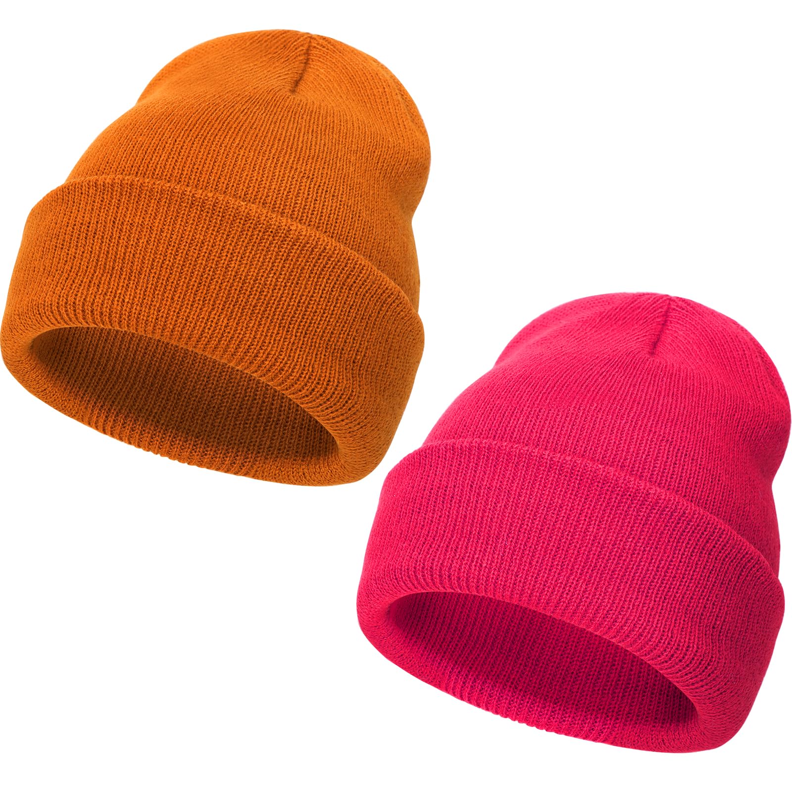 DRESHOW Winter Beanie Hat for Women Turn up Slouch Knit Beanie Hats Warm Woolly Hat