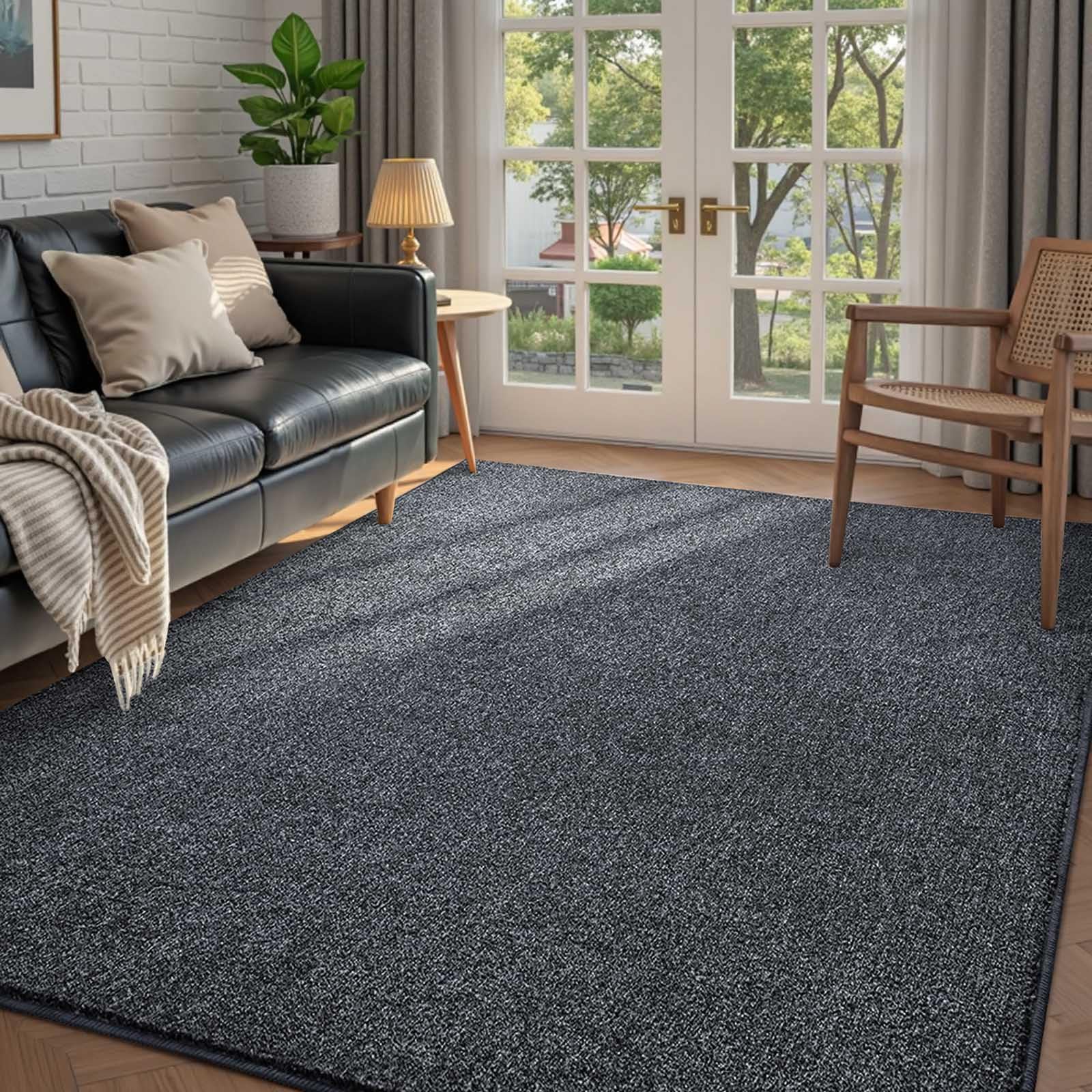 Photo 1 of 4x6 Grey Area Rug Non-Slip Washable Soft Thin for Bedroom Living Room