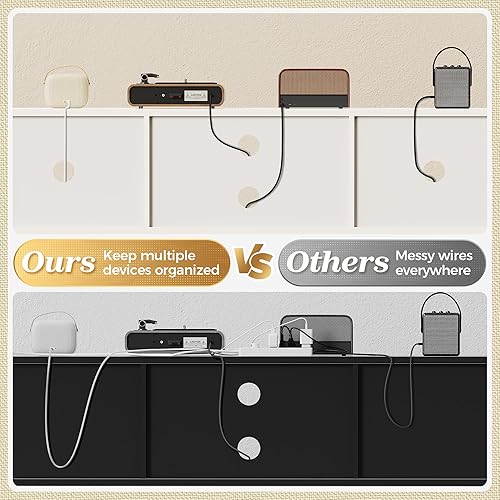 Vista 4 de SUPERJARE TV Stand for 65 Inch TV, Entertainment Center with Adjustable Shelf, Rattan TV Console with 2 Cabinets, Media Console, Solid Wood Feet, 4