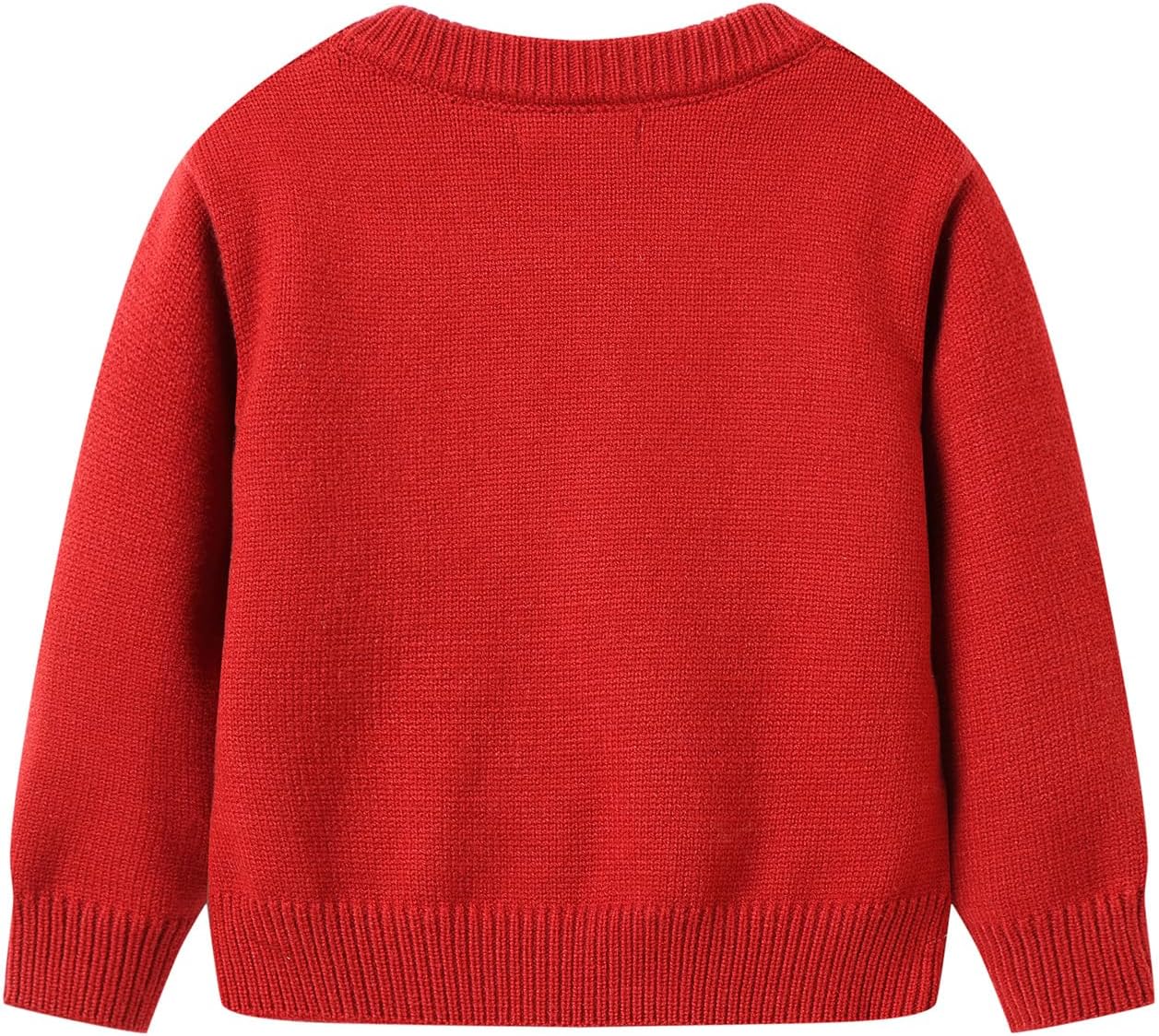 Mud Kingdom Girl's Knit Cardigan with Cute Pattern Christmas Sweater for Kids Button-Front Winter Outwear 2T-Size 14 - Image 2