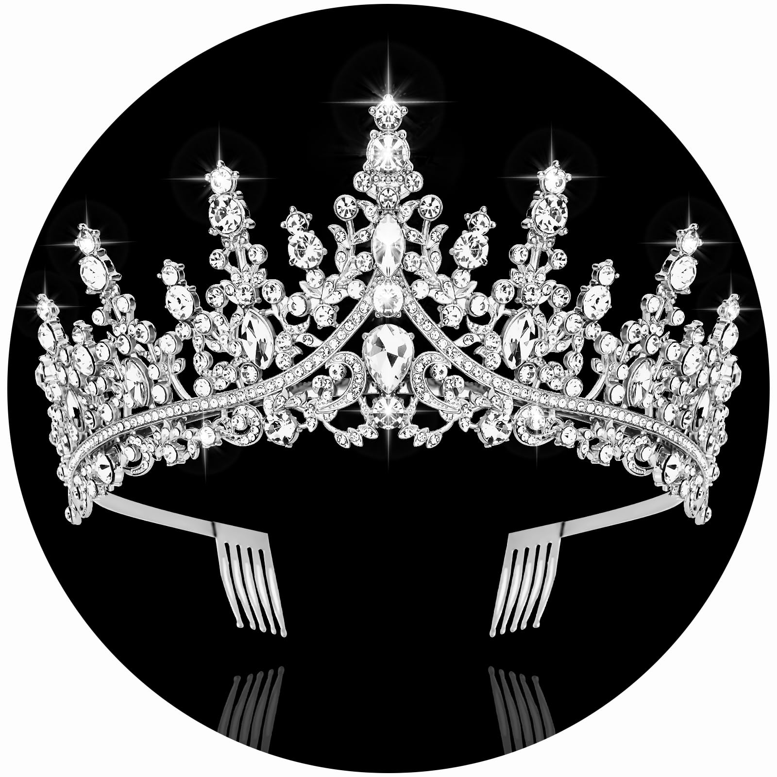 Silver Tiara and Crowns for Women Crystal Queen Crown, Wedding Tiaras for Bride Princess Crown Headpiece for Bridal Birthday Party Prom Pageant