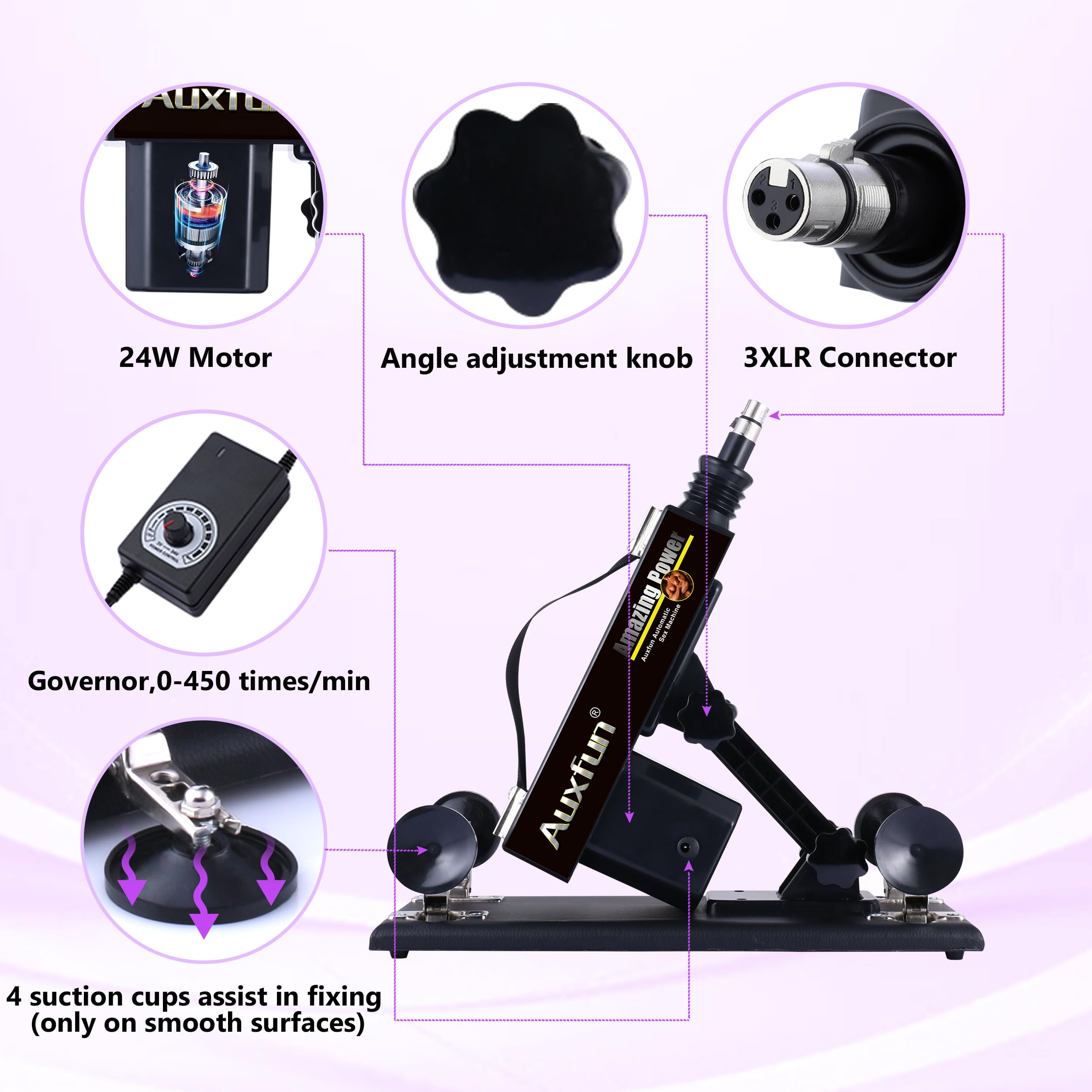 Máquina sexual Juguetes para adultos controlados por APP Máquina de juguetes sexuales para hombres Máquina de empuje con 9 accesorios para conector 3XLR Máquina de masaje ajustable con consolador real