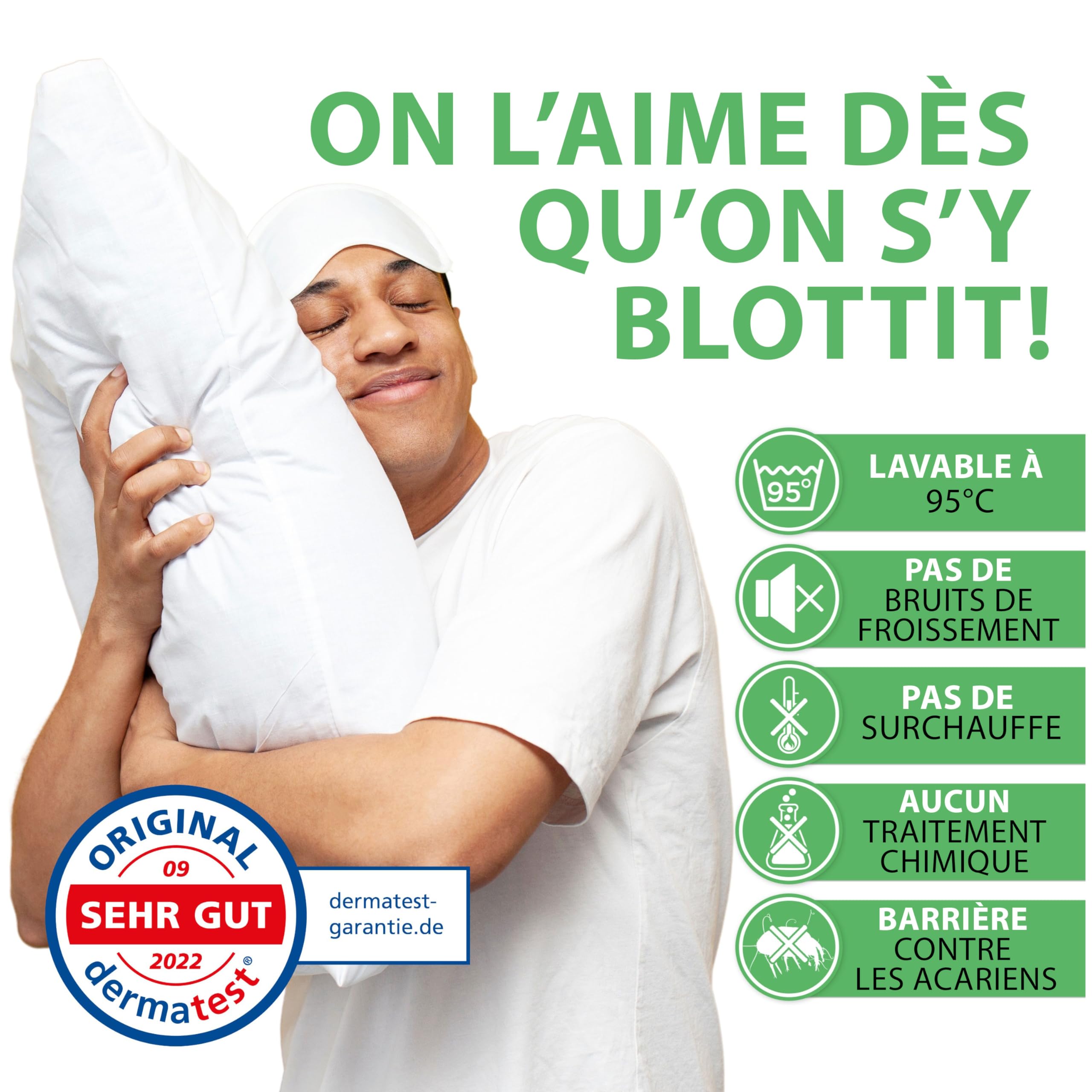 Welldora | Housse de Matelas Anti Acarien de Première Qualité | Protège Matelas Anti Allergies Testé| Housse avec Fermeture Éclair | Linge de Lit pour Personnes Allergiques (80x200x20cm)