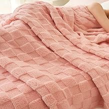 Thermal Blanket Cotton,Throw Blanket for Couch Plush,Fluffy Blankets All Season Use,Cozy Throws for Bed Silky Soft,Luxury Fleece Throws for Bed Sofa Home Decor GiftsJade Powder,5.9x6.5ft