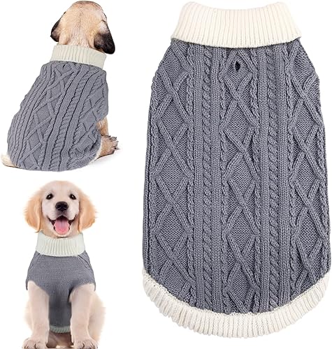 Suéteres para perros pequeños con agujero para la correa, suéteres de cuello alto para perro, ropa de punto para niños y niñas, ropa cálida suave y disponible en Yaxa Colombia