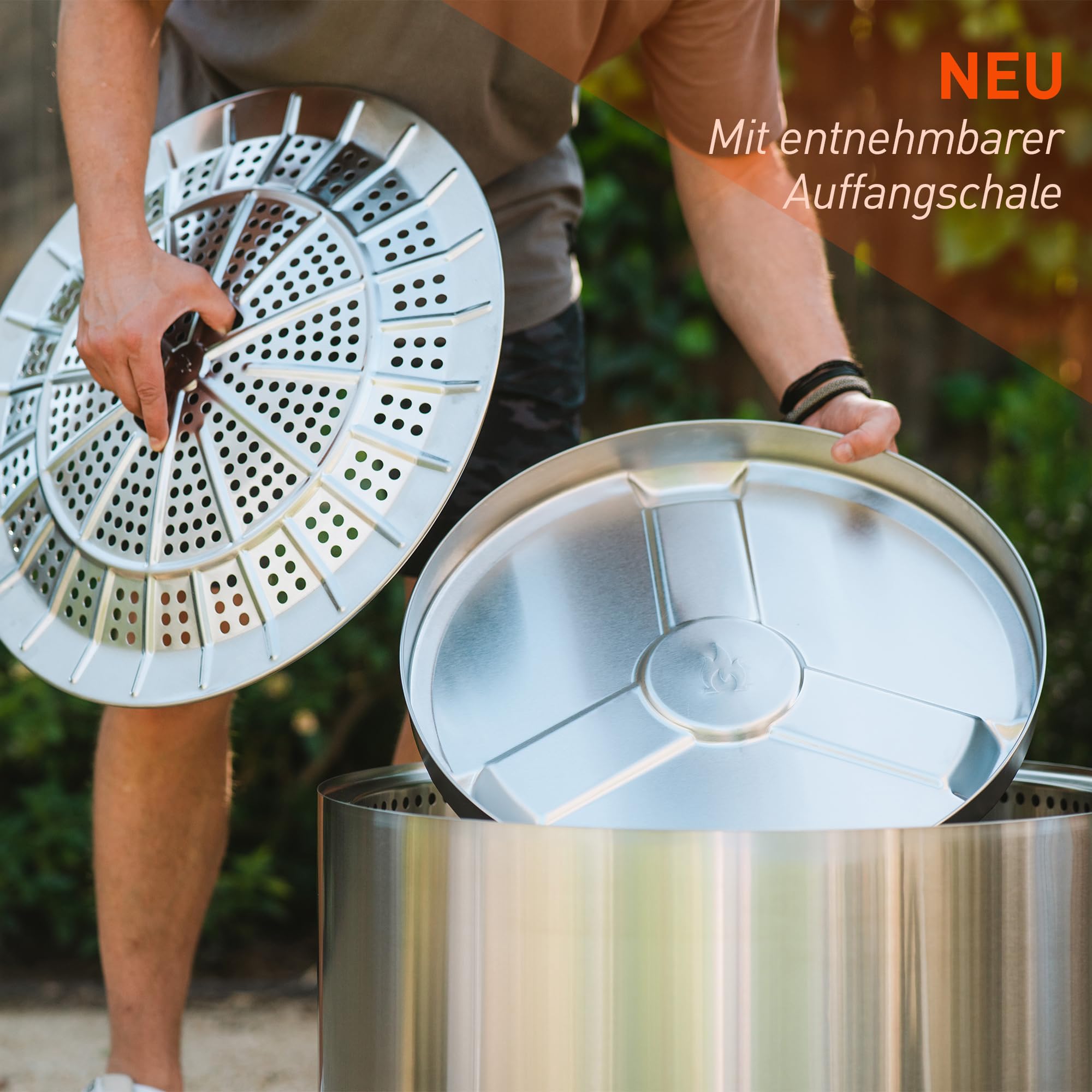 Solo Stove Feuerschale Yukon 2.0 mit Standfuß | Feuerstelle für Raucharme Holzverbrennung, Herausnehmbare Auffangschale, Mobile Outdoor Feuertonne, Edelstahl, 68,5 x 50,5 cm, 20 kg, Grün