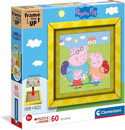 Clementoni 38809, Peppa Pig Frame Me Up Puzzle para niños, 60 piezas, a partir de 6 años