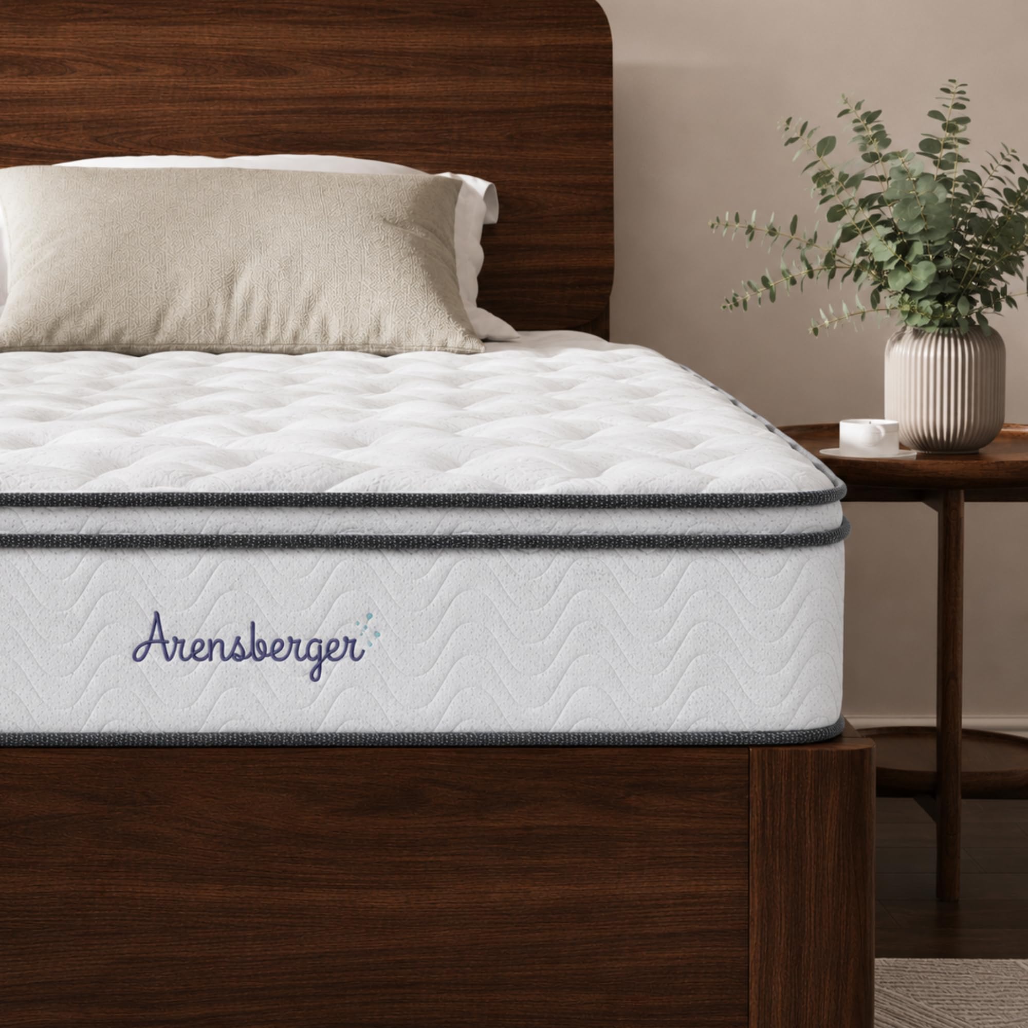 Arensberger Viktoria Matratze 100x200 cm | Taschenfederkernmatratze 25 cm mit 5 cm NANOCELL® Gelschaum | Härtegrad H2/H3/H4 | Federkernmatratze punktelastisch, Rollmatratze | Öko-Tex Zertifiziert
