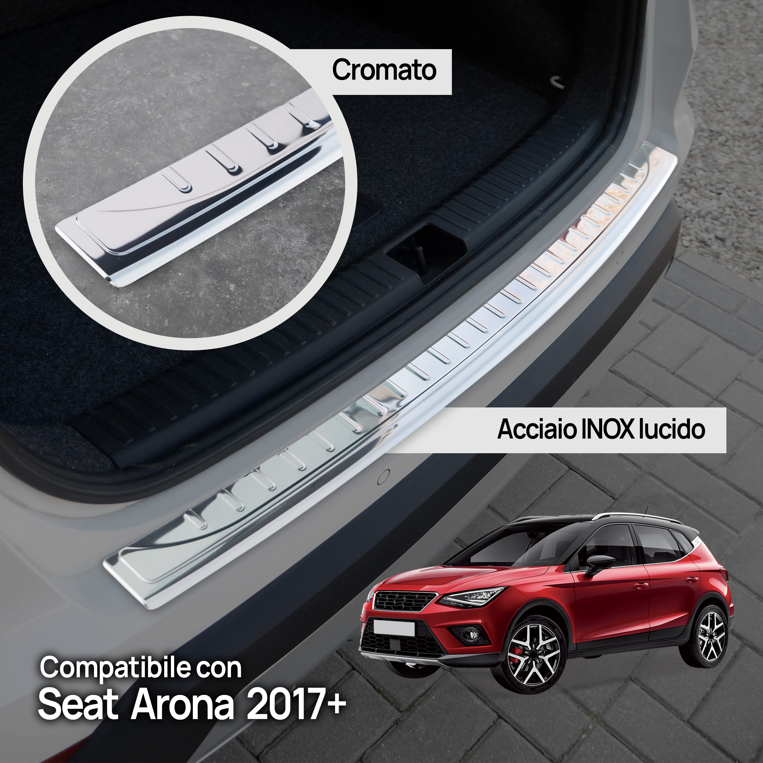 SEAT ARONA Protezione paraurti in acciaio inox e carbonio