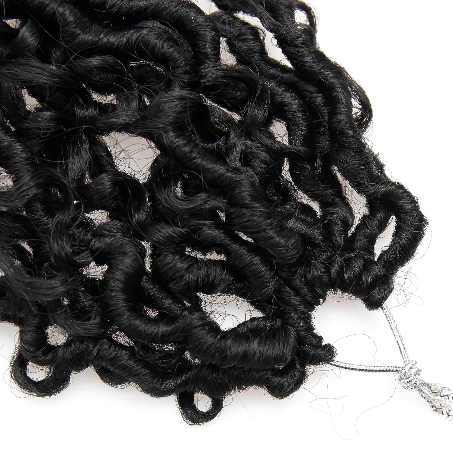 Goddess Locs Crochet Hair 12Inch Faux Locs With Curly Ends 8Packs Pre-looped Boho River Locs Hippie Bohemian Locs Crochet Hair (1B, 12inch(Pack of 8))