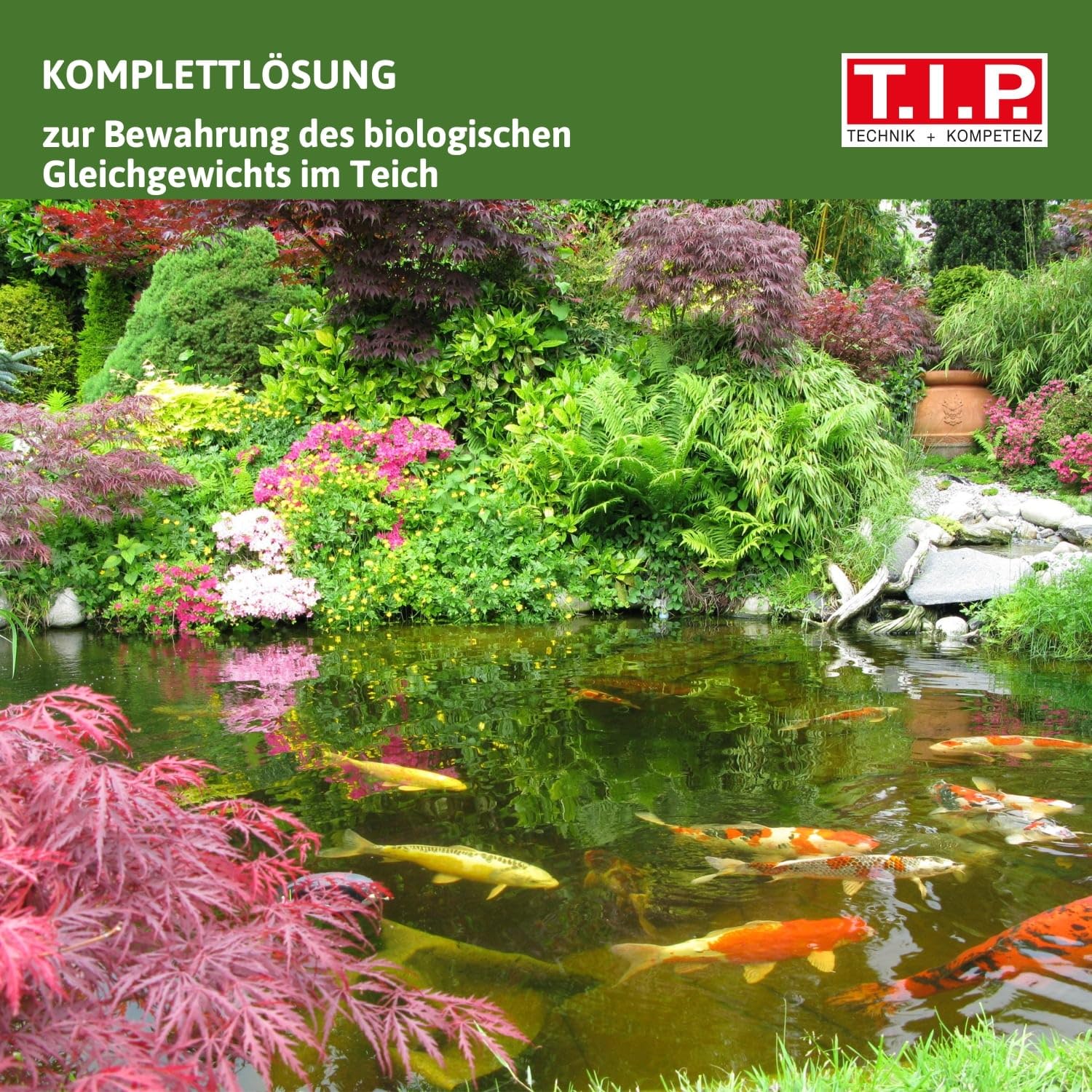 T.I.P. Teichaußenfilter-Set MTS 4000 UV 9 – Effizientes Filtersystem für Teiche bis 4.000 l mit UV-Strahler und Pumpe, 10 Liter Filterbehälter, 1.000 l/h, 24 Watt, 3 m Schlauch, 30296