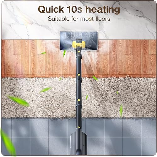 Vista 2 de ScrubWiz Mopa de Vapor con Limpiador de Vapor de Mano Desmontable, 10 en 1 con Accesorios Múltiples, Calentamiento Rápido de 10s, Vaporizador de 2