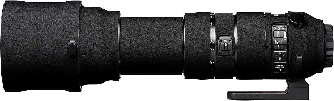 easyCover Lens Protection Camouflage Cover Neoprene Cover for Sigma 150-600mm f/5-6.3 DG OS HSM Sport Lens, Black