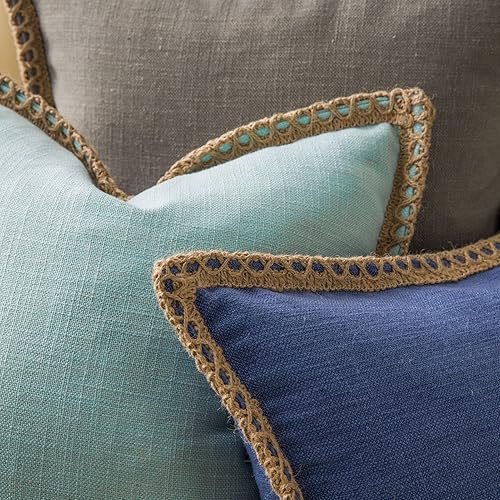 Miniatura 4 de Phantoscope Farmhouse - Fundas de almohada decorativas para exteriores, Poliéster & Mezcla de poliéster, Azul marino, 18" x 18"