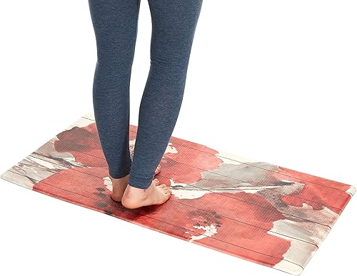 Miniatura 9 de Alfombra gigante y anti-fatiga con relieve de 20.0 in x 39.0 in para el suelo, Crema de flor toscana