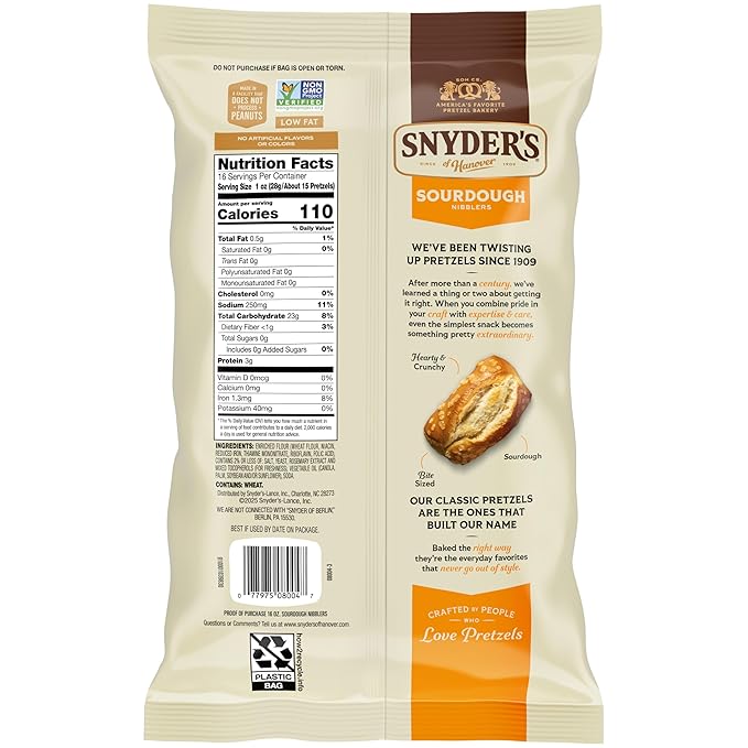 Pretzels Snyder's of Hanover Sourdough Nibblers, 16 Oz miniatura 6