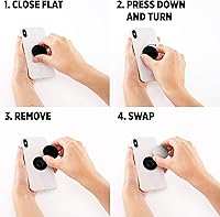 Vista 8 de PopSockets: PopGrip - Soporte extensible y agarre con tapa intercambiable para teléfonos y tabletas, metal martillado plateado