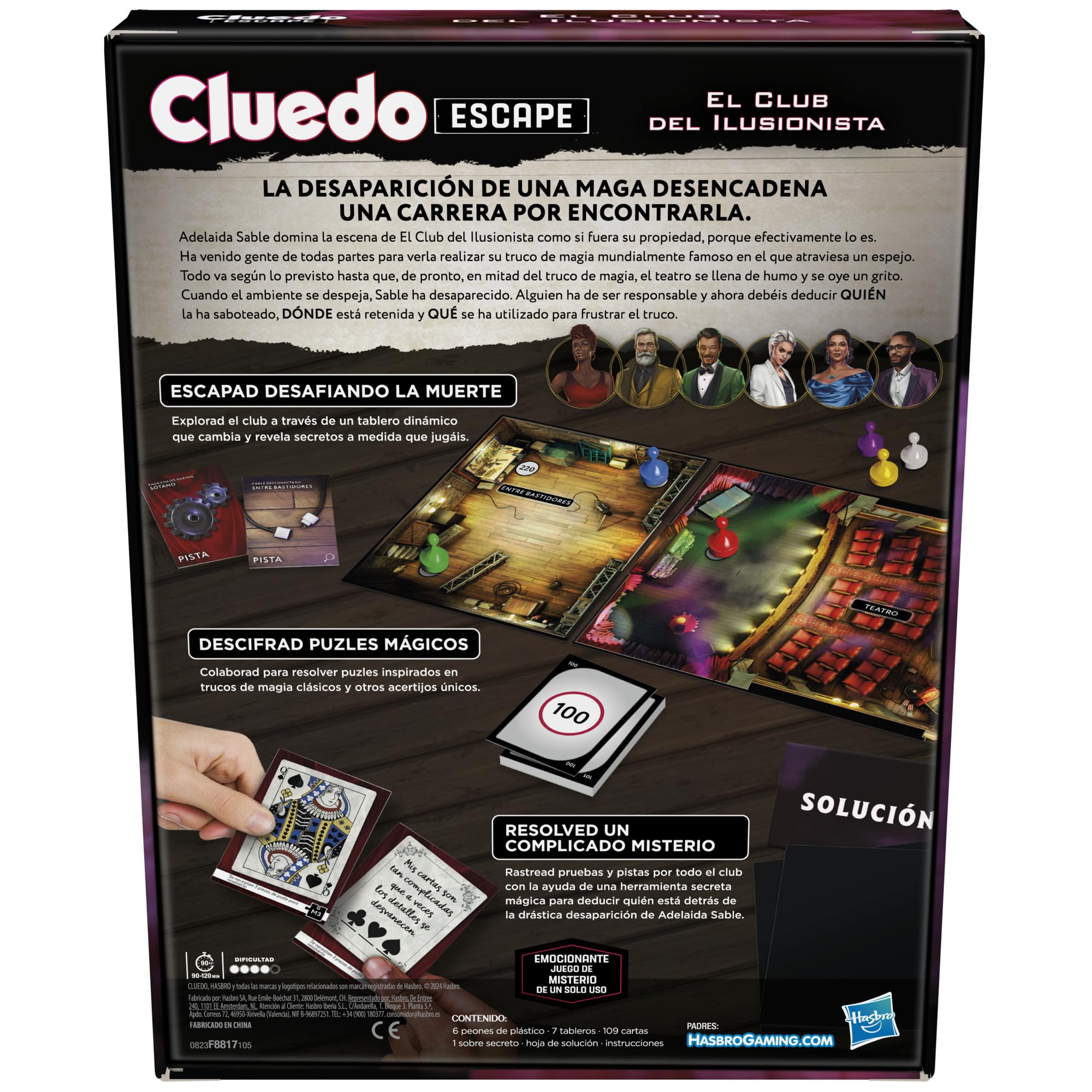 Hasbro Gaming Cluedo Escape: The Illusionist's Club Mystery Board Game Escape Room for Halloween, Logic Cooperative Games for Boys and Girls Ages 10 and Up, 1-6 Players - Image 2