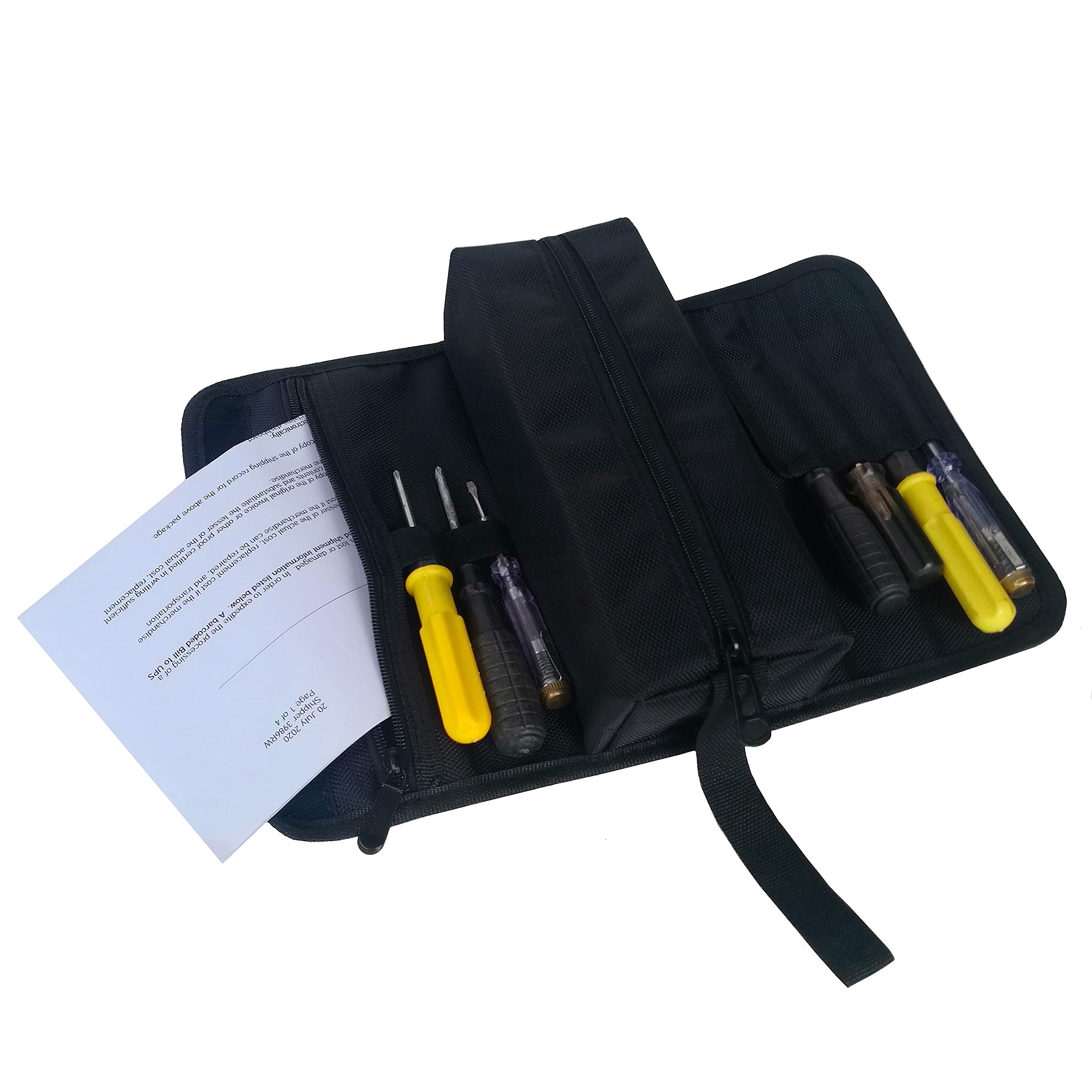 Rullo Per Attrezzi In Tela Cerata Da 16 OZ Con 4 Tasche 1 Rullo Rimovibile E Fibbie Regolabili, Versatile Borsa Per Attrezzi Per Falegnami Meccanici Elettricisti | Kaki - Foto 7