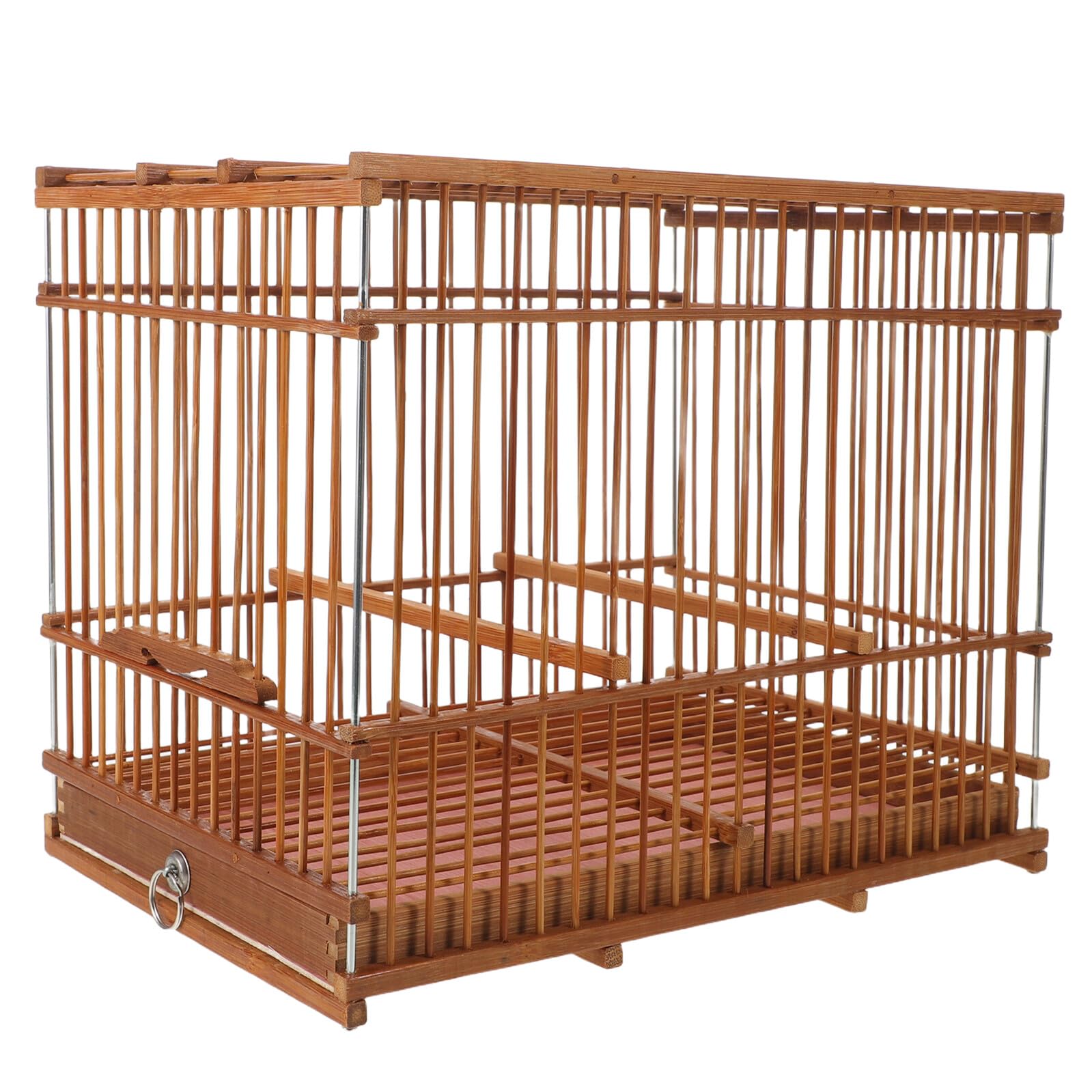 Cage à oiseaux bambou avec plateau amovible Gatuida pour simplifier le nettoyage des perruches