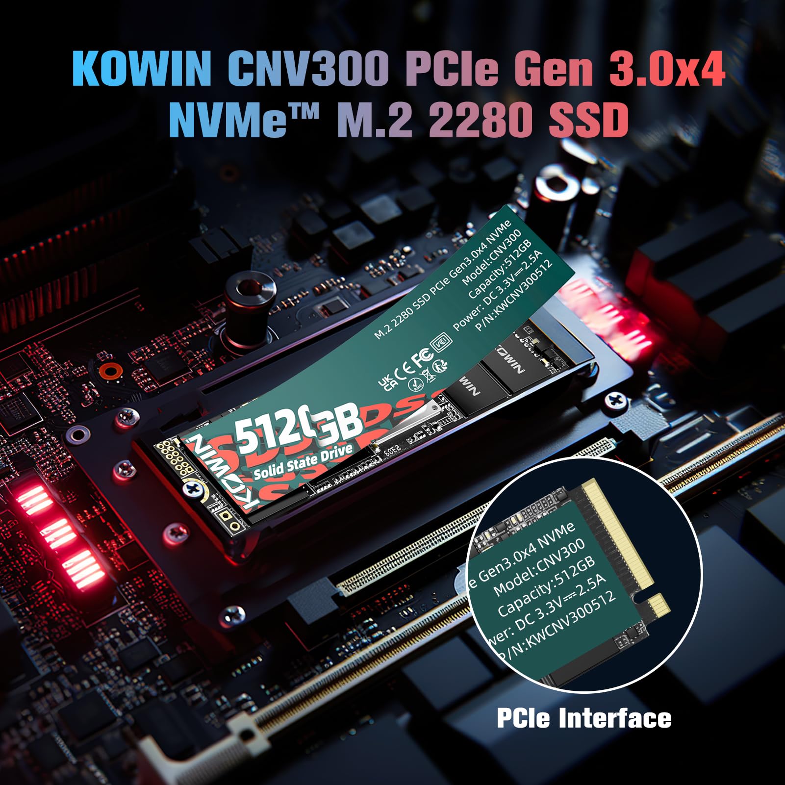 Amazon.com: KOWIN SSD 512GB PCIe 3.0x4 NVMe M.2 2280, R/W up to