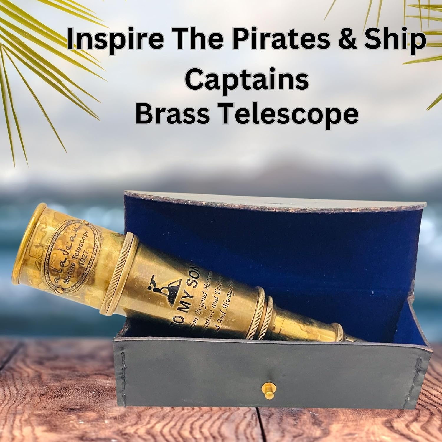 ALADEAN Vintage Pirate Spyglass 16" - Inspirational Gift for Son from Mom Dad | Graduation, Birthday, Christmas, Baptism | Sentimental Dad to Son Gift
