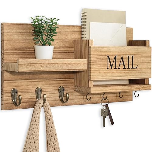 Mail Organizer for Wall Mount – Key Holder with Shelf