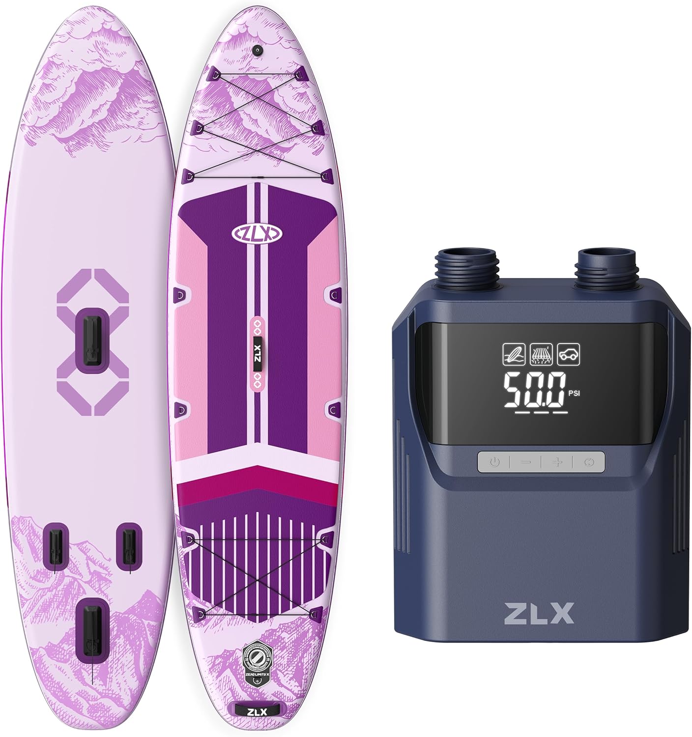 ZLX 11'6 x 35 Inflatable Stand Up Paddle Board with 50PSI Paddle Board Pump