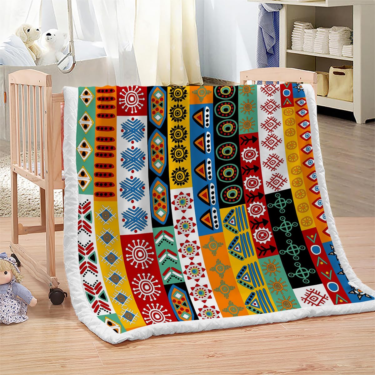Couverture en Microfibre de Qualité Supérieure Jeté de Lit Boho Multicolore 3D