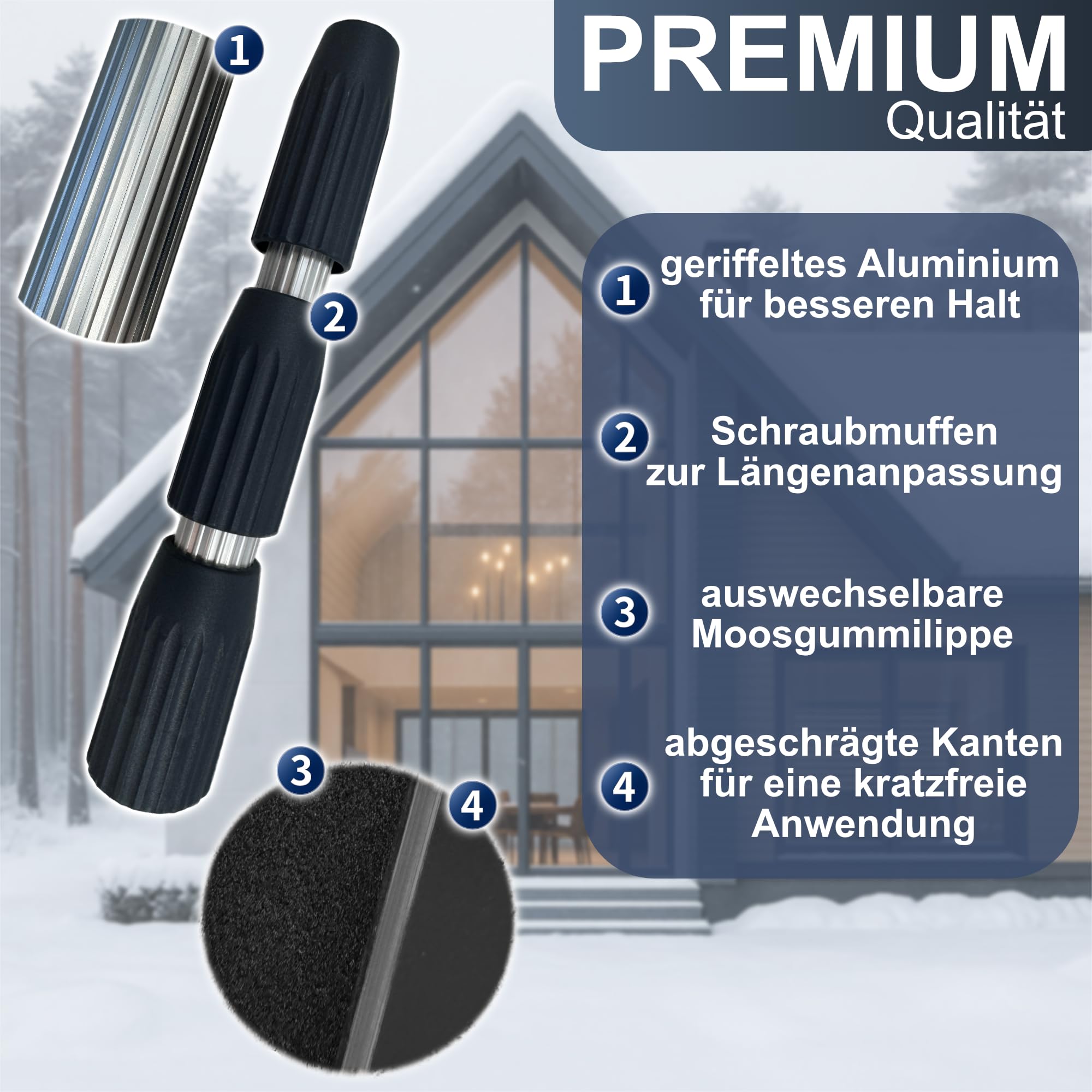 PREMIUM-Set Dachräumer mit Teleskopstange und Winkelgelenk (3,5 m)