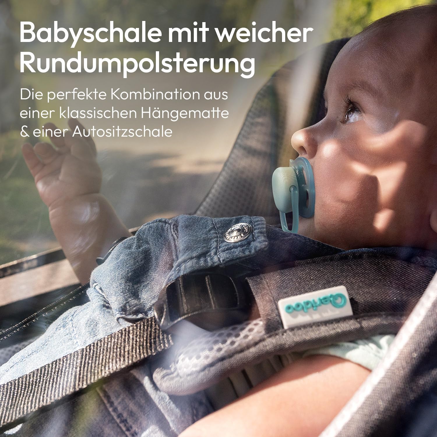 Qeridoo Babyschale dunkelgrau | Sicherheitsschale für Neugeborene im Kinderfahrradanhänger | Ergonomisch, gepolstert & atmungsaktiv | 5-Punkt-Gurt | Für EIN- & Zweisitzer bis 12 kg