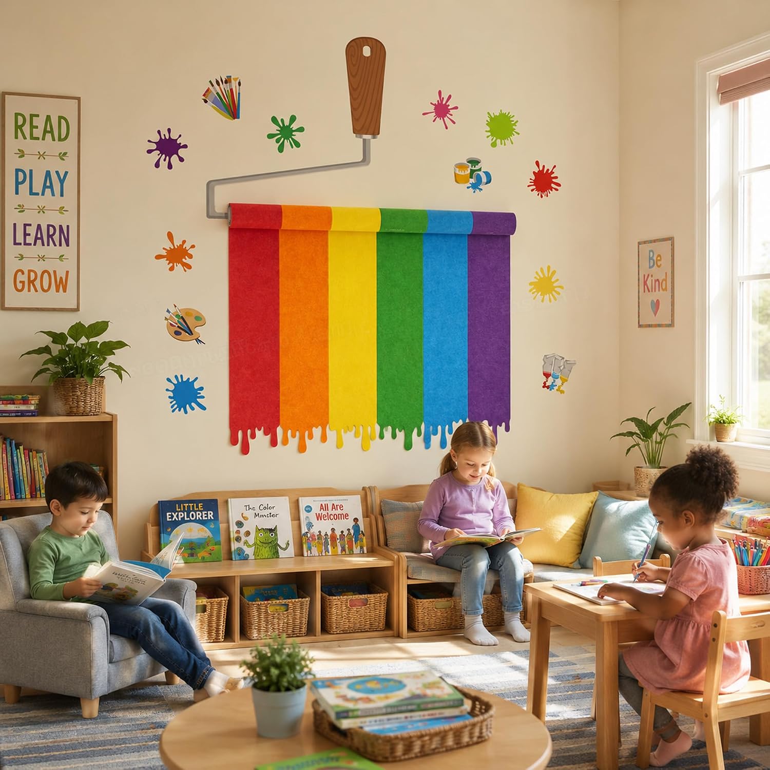 26 Pcs 3D Large Brush Classroom Wall Decorations with Art Cutouts