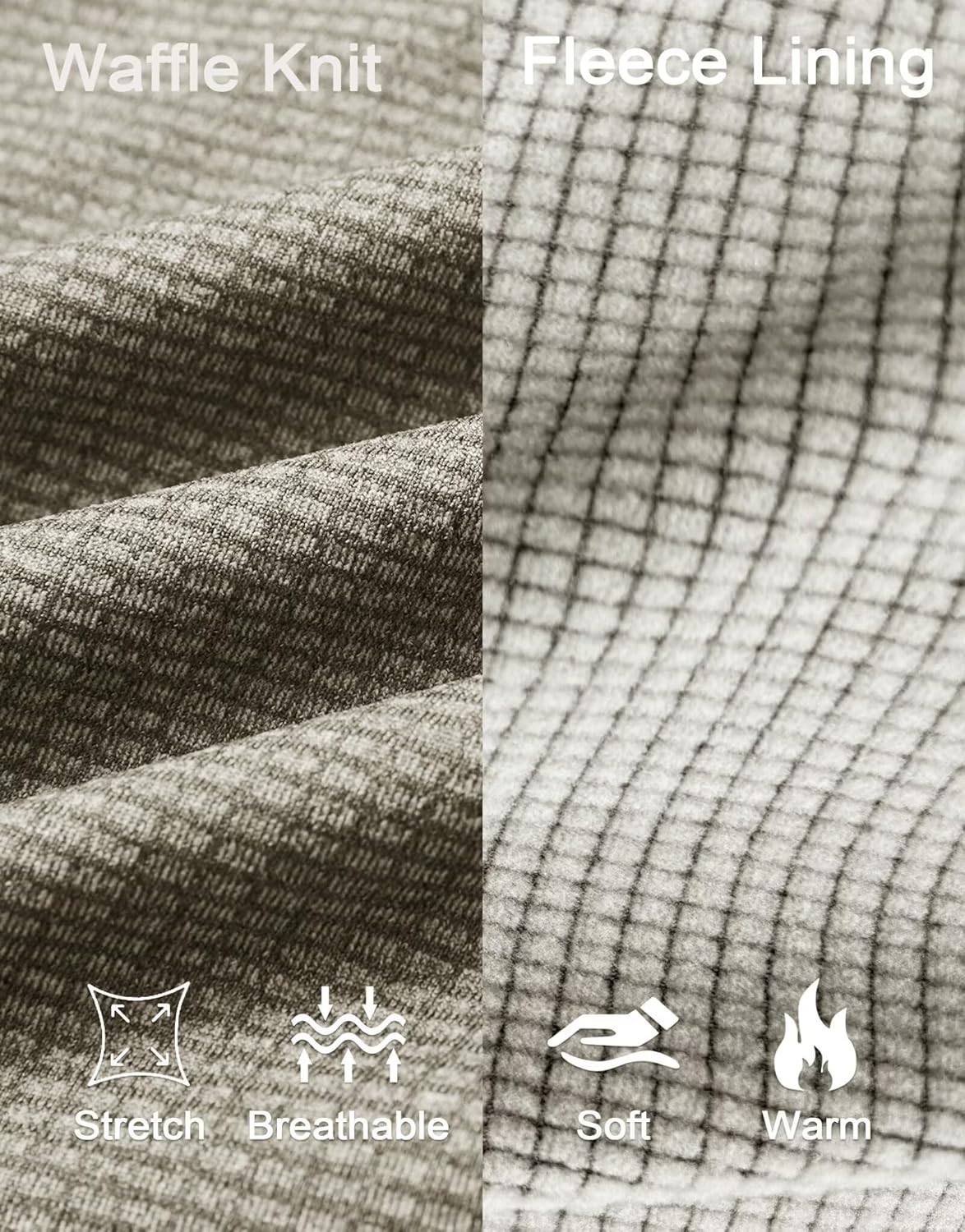 M MAELREG Mens Hoodies Pullover Fleece Warm Lightweight Grid Texture Athletic Golf Hooded Sweatshirt with Kangaroo Pocket - Image 4