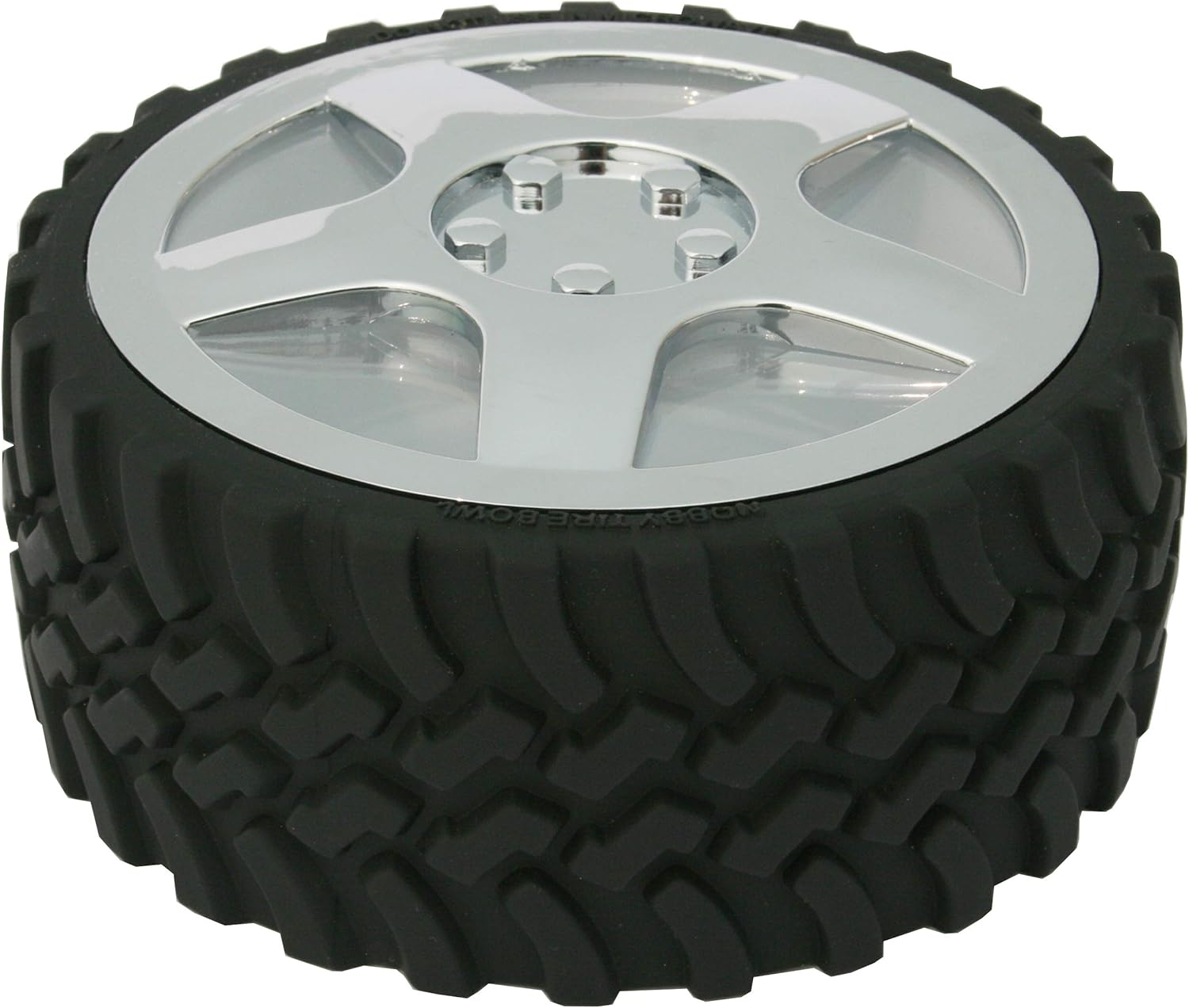 Knobby Tread Rubberized Tire Candy Dish, Popcorn and Ice Cream Bowl for Motor Enthusiasts, Office, Man Cave, Workshop, Home and Outdoor Use