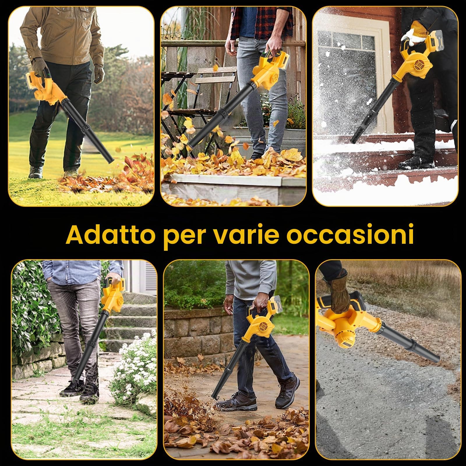 Soffiatore ad aria senza fili per Dewalt 18V con 2x 18V 5.5Ah batteria